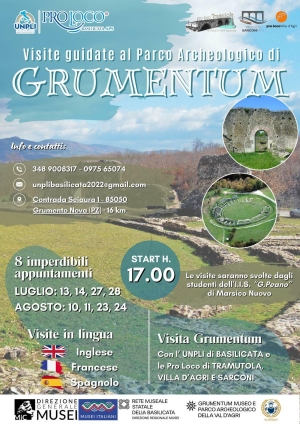 SI PARTE CON LE VISITE GUIDATE AL PARCO ARCHEOLOGICO GRUMENTUM