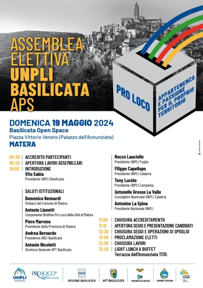 RINNOVO CARICHE UNPLI BASILICATA APS - DOMENICA 19 MAGGIO