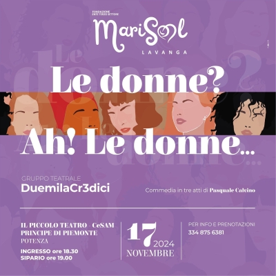 Al Piccolo Teatro CeSAM lo spettacolo “Le Donne Ah! Le Donne” del Gruppo Teatrale DuemilaCredici