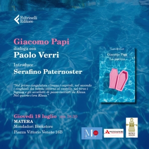 A Matera Giacomo Papi con l’ultimo romanzo “La Piscina”