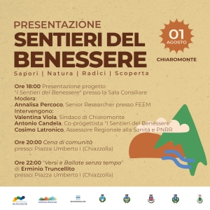 TURISMO -  Giovedì 1 agosto a Chiaromonte (PZ) una serata dedicata al progetto &quot;I Sentieri del Benessere&quot;