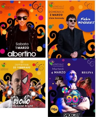 PRESENTATA LA 66^ EDIZIONE CARNEVALE MONTESE A MONTESCAGLIOSO, SPECIAL GUEST DJ ALBERTINO, FABIO ROVAZZI, REGINA, SANDRO BIT E DJ OSSO, TRE CARRI IN GARA