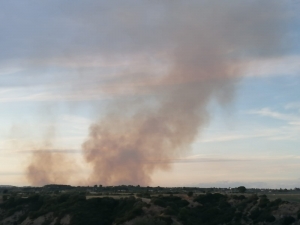 Vasto incendio presso località Varre sotto il cimitero di Pisticci.