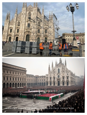 FUNERALI DI STATO L&#039;ITALIA DIVISA IN DUE